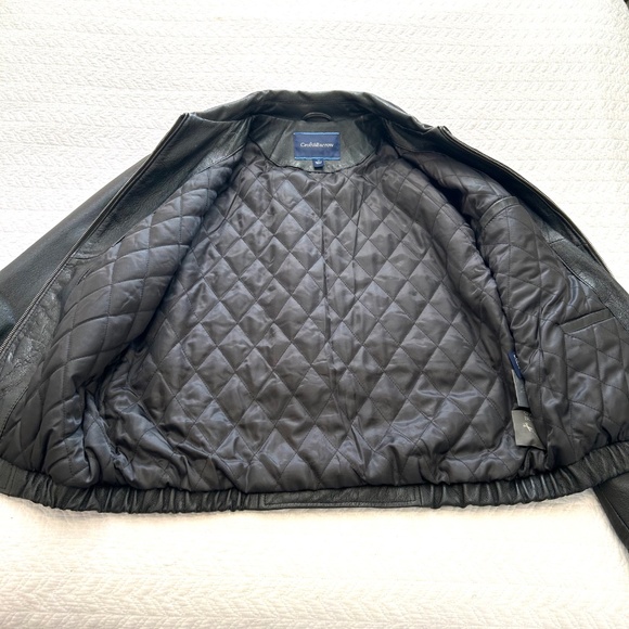 Like New CroftandBarrow Men’s Quilt Lined Leather Bomber Jacket Black Size Med. - Picture 5 of 17